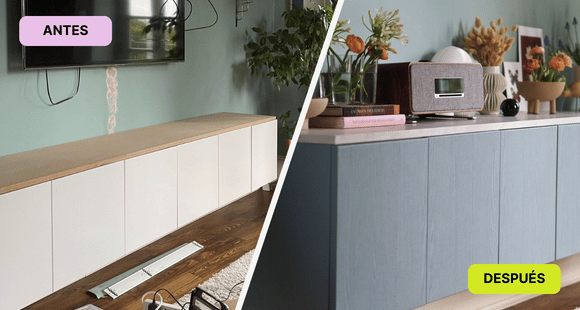 Avant et après meuble TV
