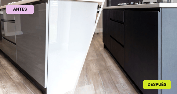 Avant et après meubles de cuisine