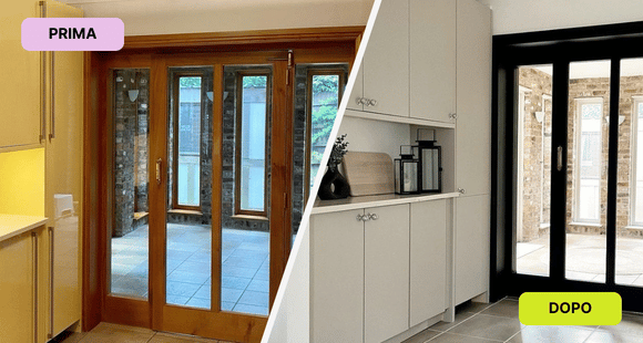 Prima e dopo cucina e porta