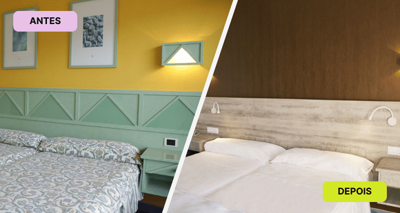 Antes e depois estrutura de cama