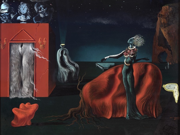 Salvador Dalí, Singularities, c. 1935, oil and collage on board, 40,5x50 cm.