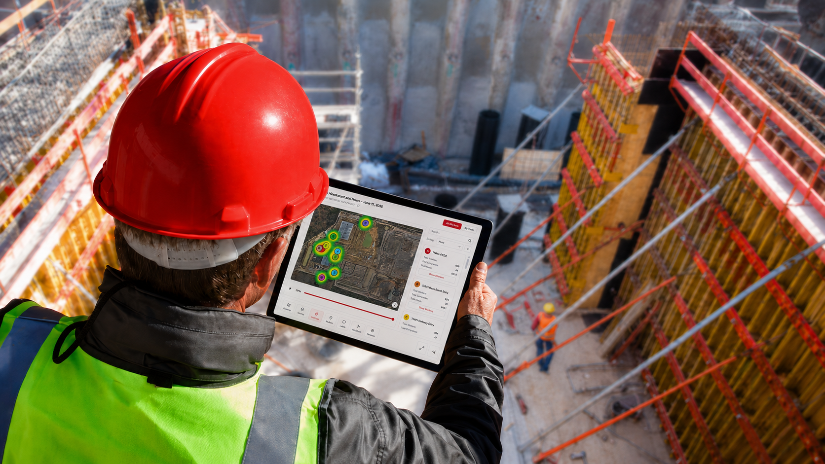 Zone Intelligence live workforce heat map for construction sites