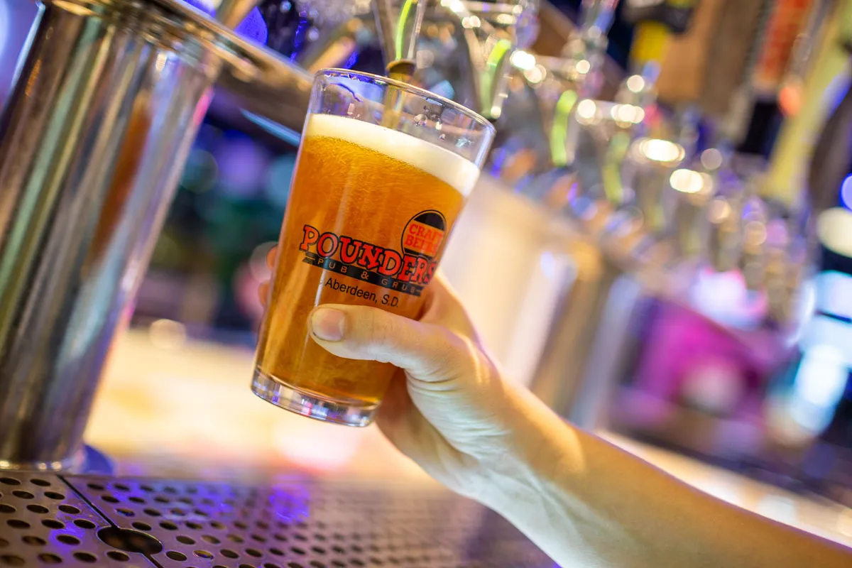 tap beer being poured