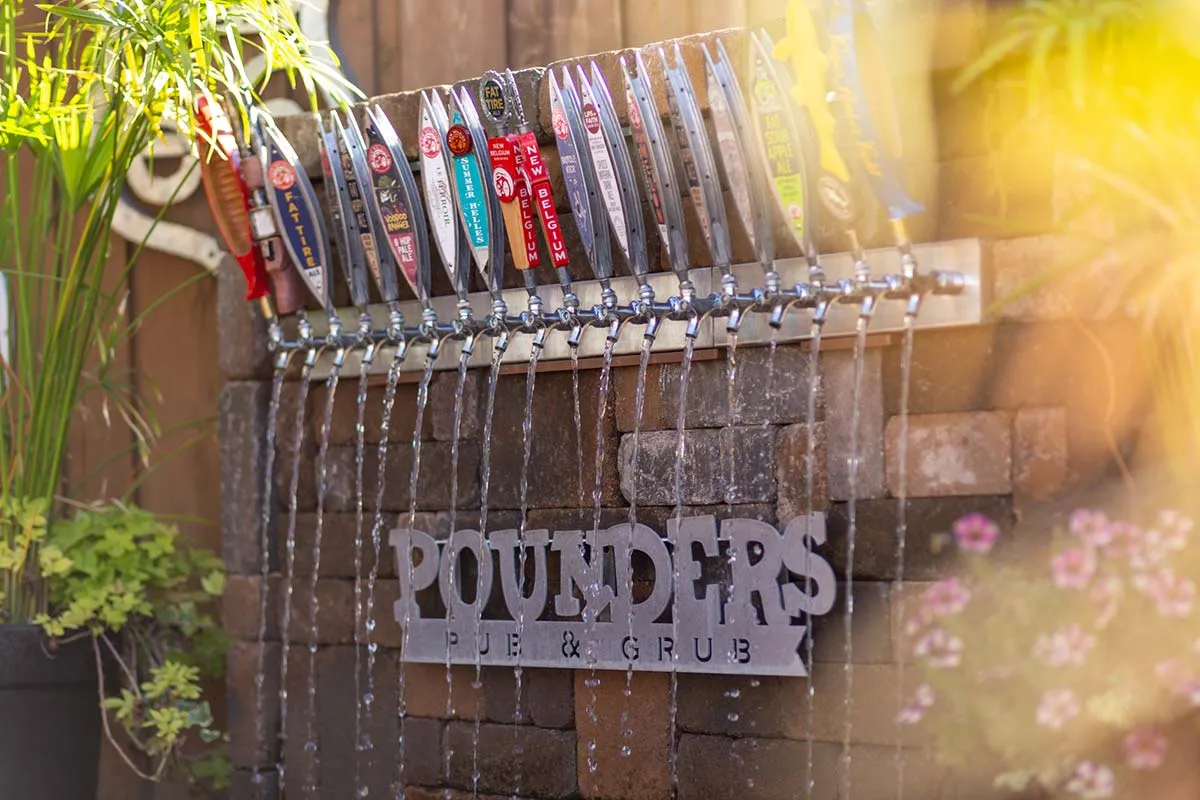 pounders fountain during the day