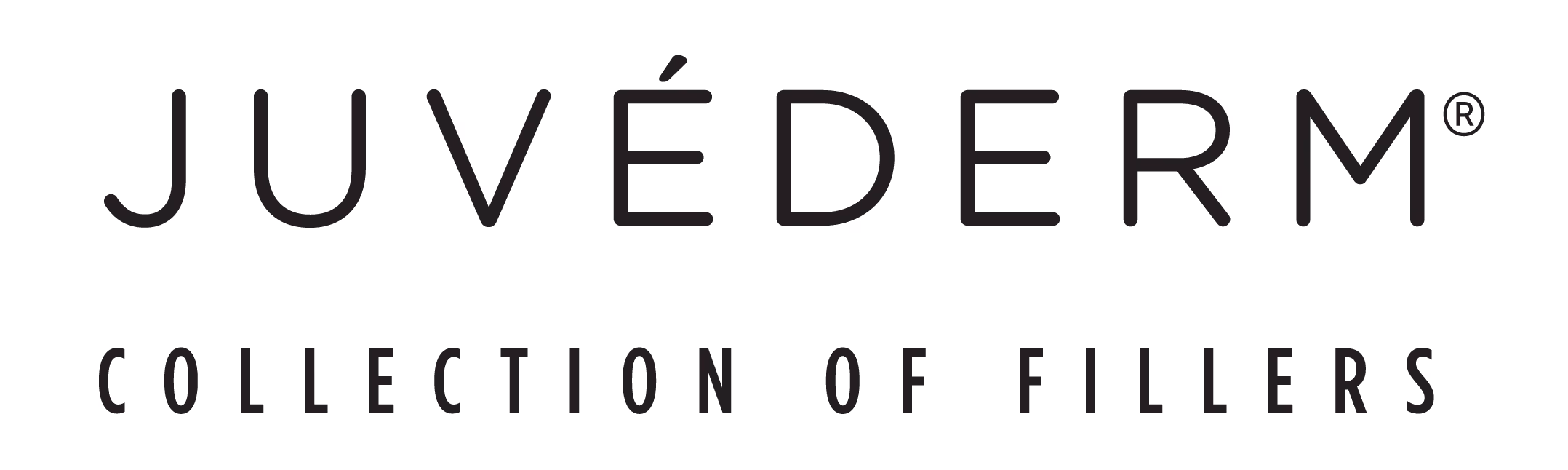 Juvederm Collection of Fillers logo in black text on transparent background.