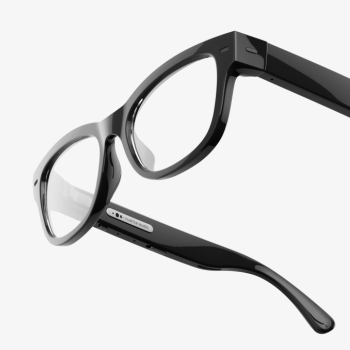 Black Nuance Audio Plus hearing glasses with integrated hearing technology