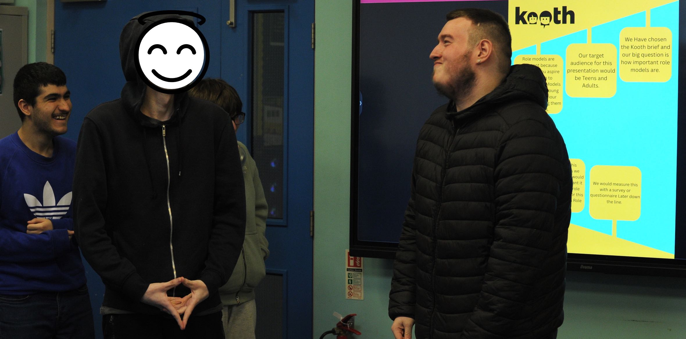 Students present a Kooth digital mental health brief at Sheaf Training careers workshop, Sheffield.