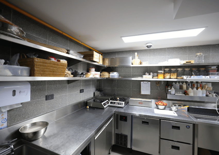 commercial kitchen with custom engineered elements