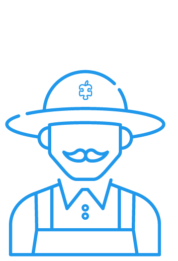 Farmer wearing hat icon