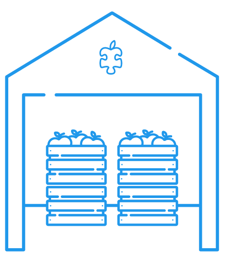 Ideafruit packhouse and apple bin icon