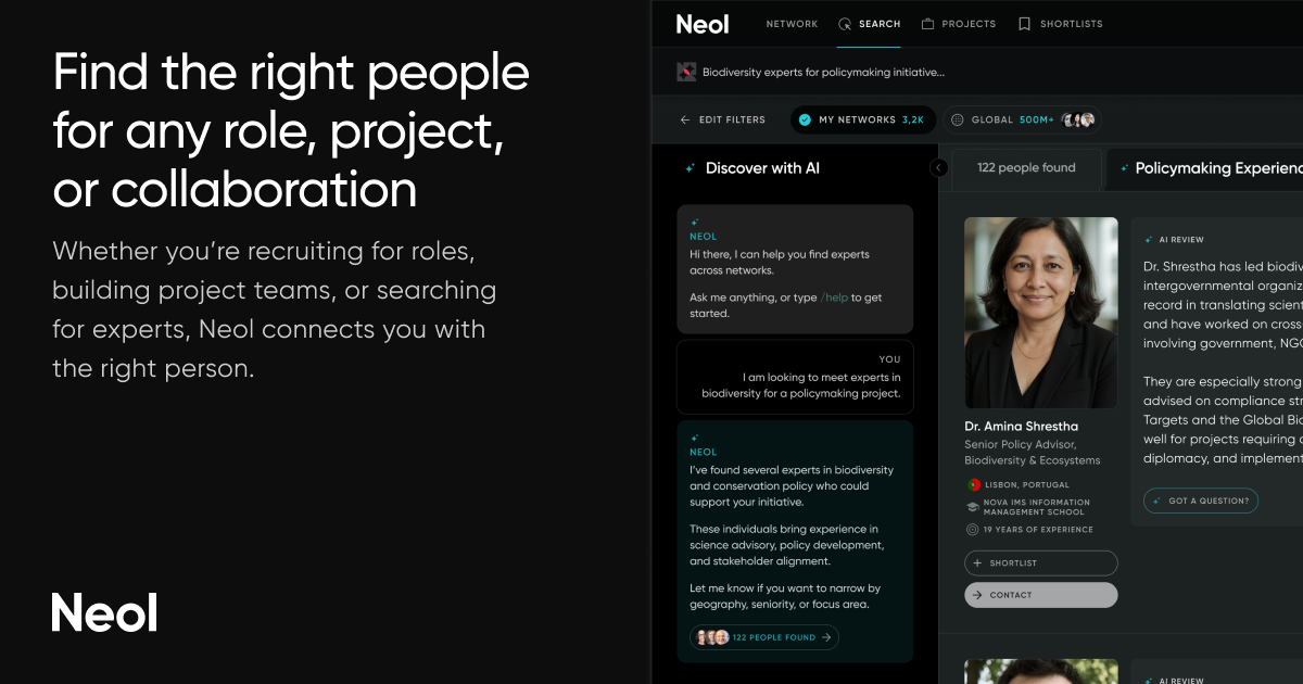 Find the right people for any role, project, or collaboration