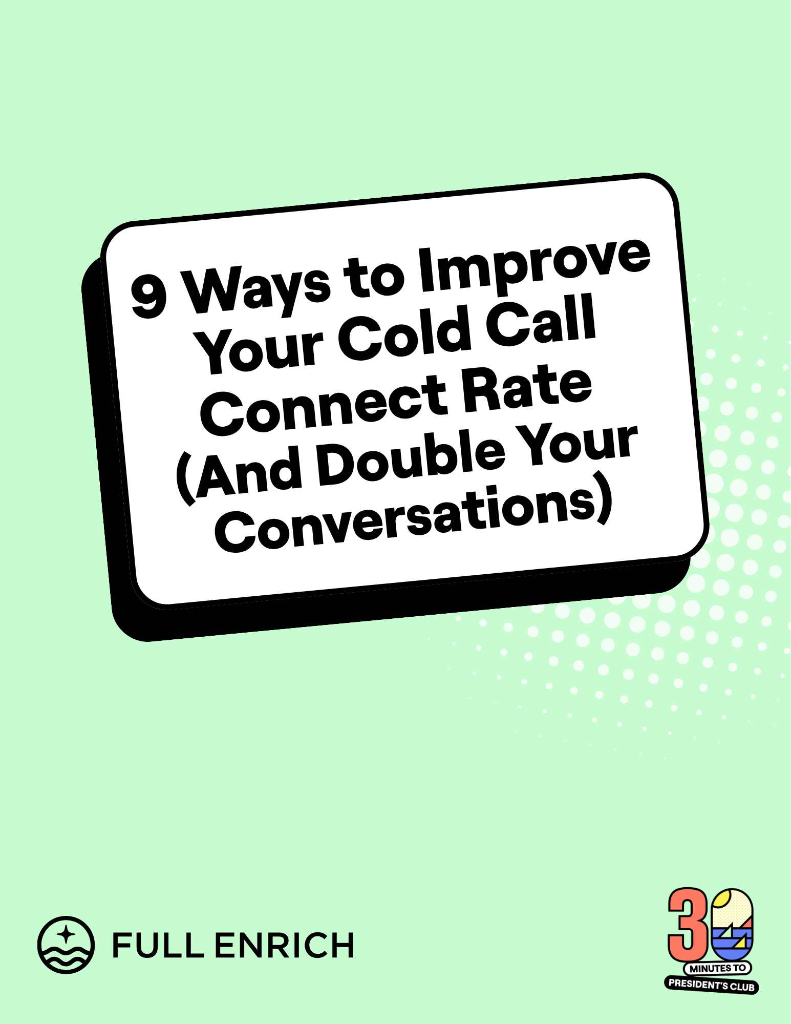 Toolkit cover: 9 Ways to Improve Your Cold Call Connect Rate