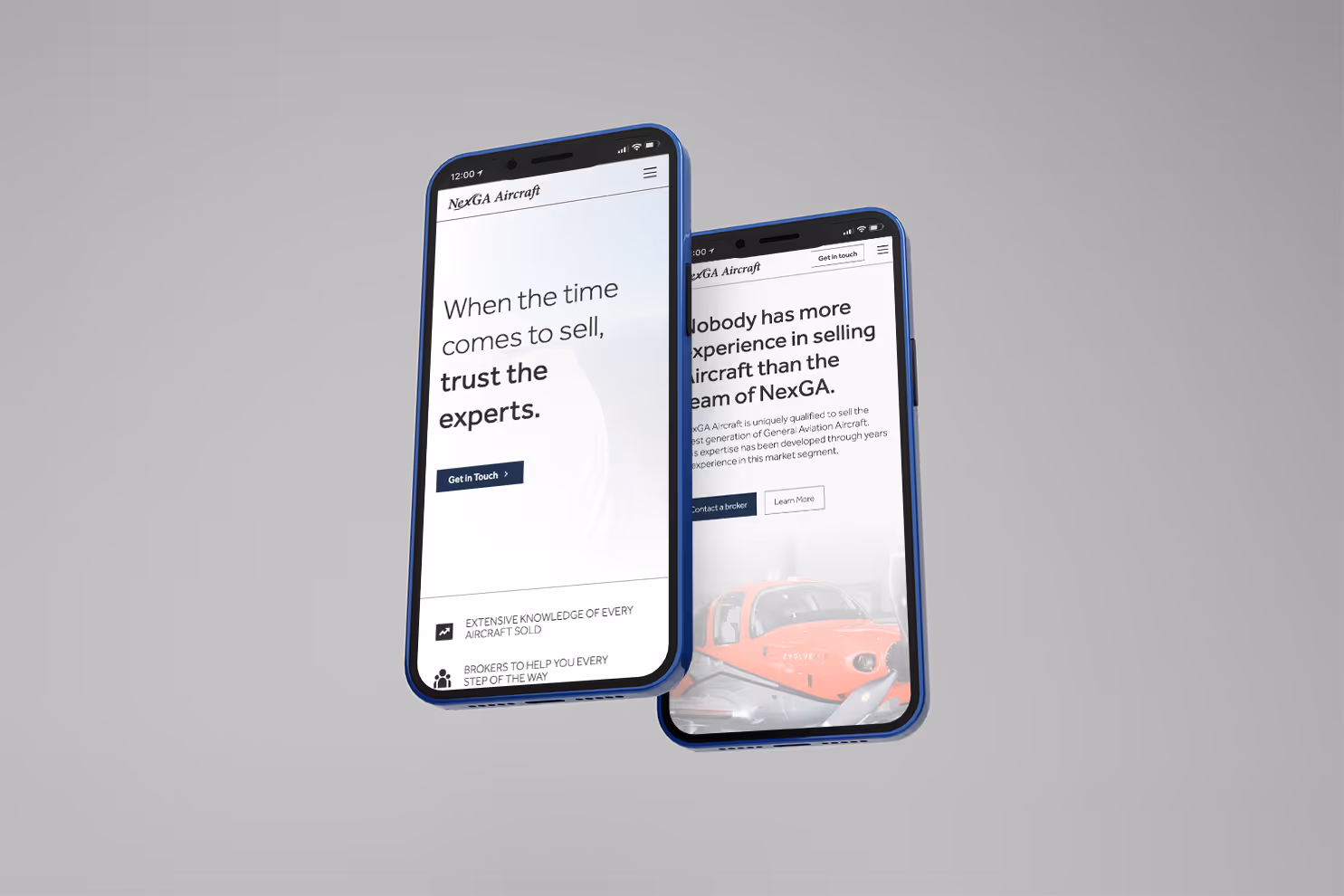 render of two iPhones showing the mobile view of the site