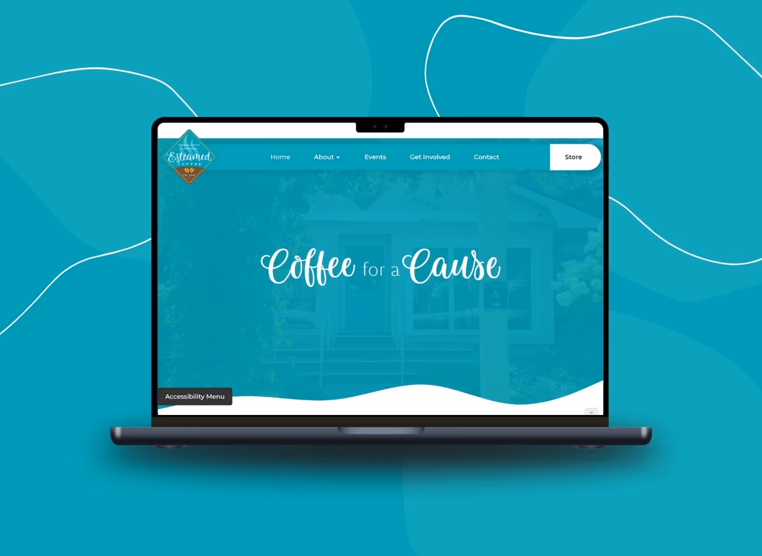Mockup of Esteamed Coffees website on desktop