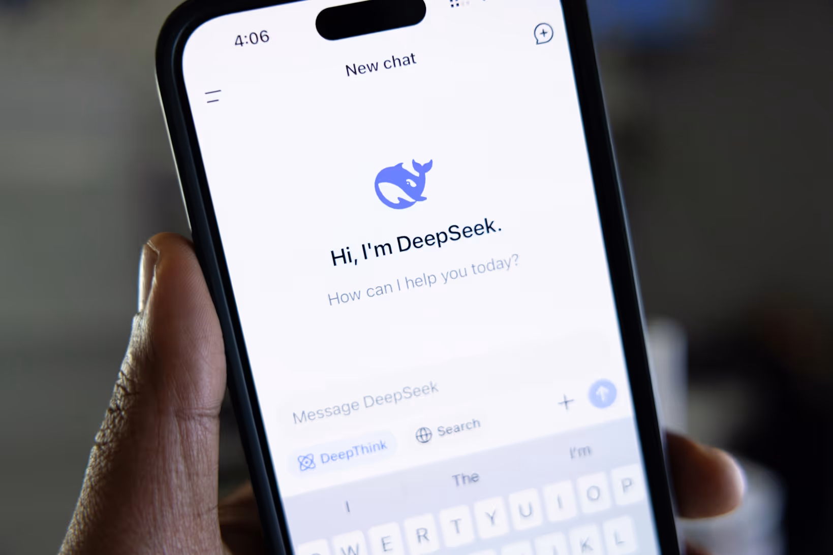 Phone with DeepSeek AI open