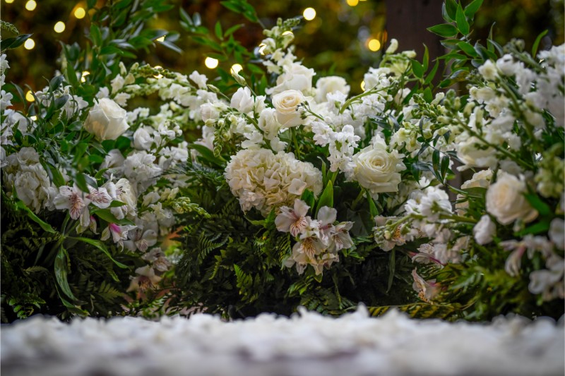 flowers on a table