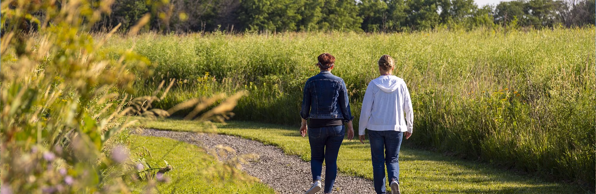 Frontier employees enjoying the walking trail