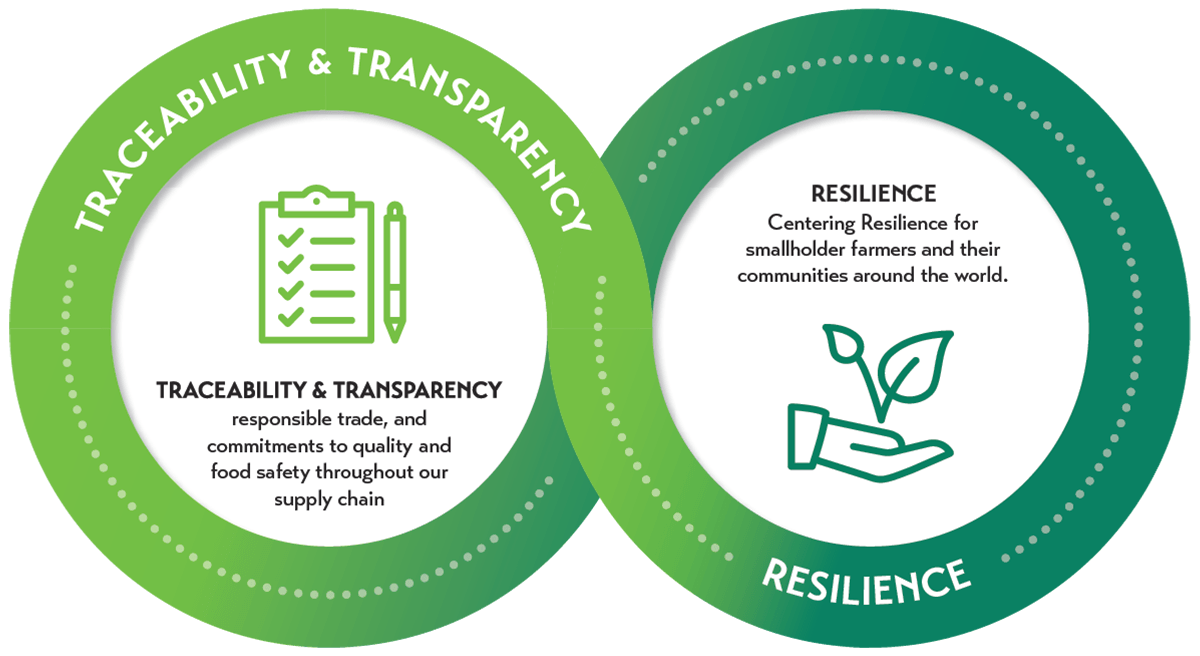 Graphic about traceability, transparency and resiliences facts
