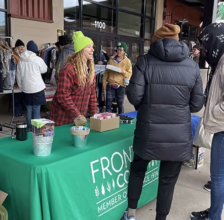 Frontier employees volunteering