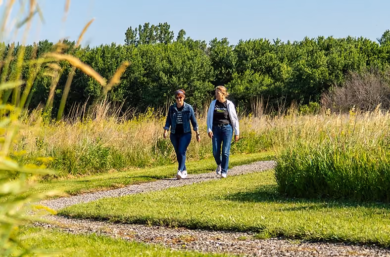 Frontier employees enjoying the walking trail
