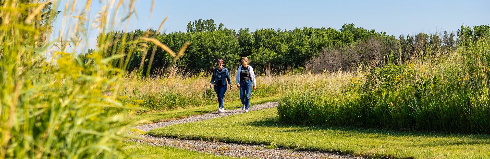 Frontier employees enjoying the walking trail