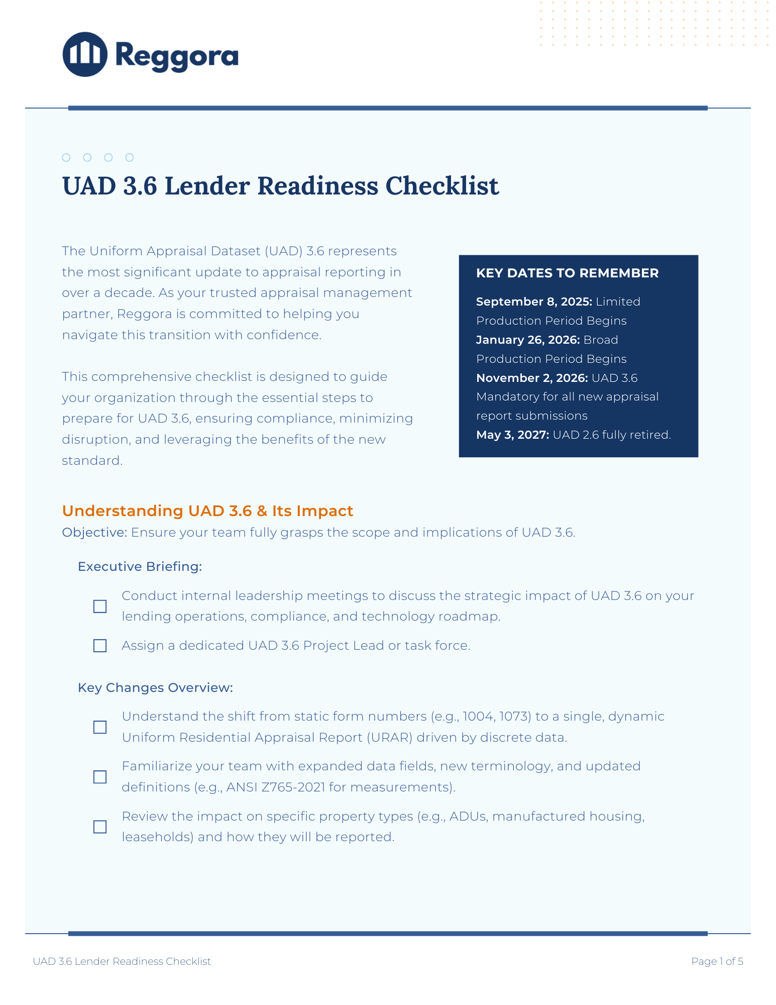 UAD Lender Readiness Checklist