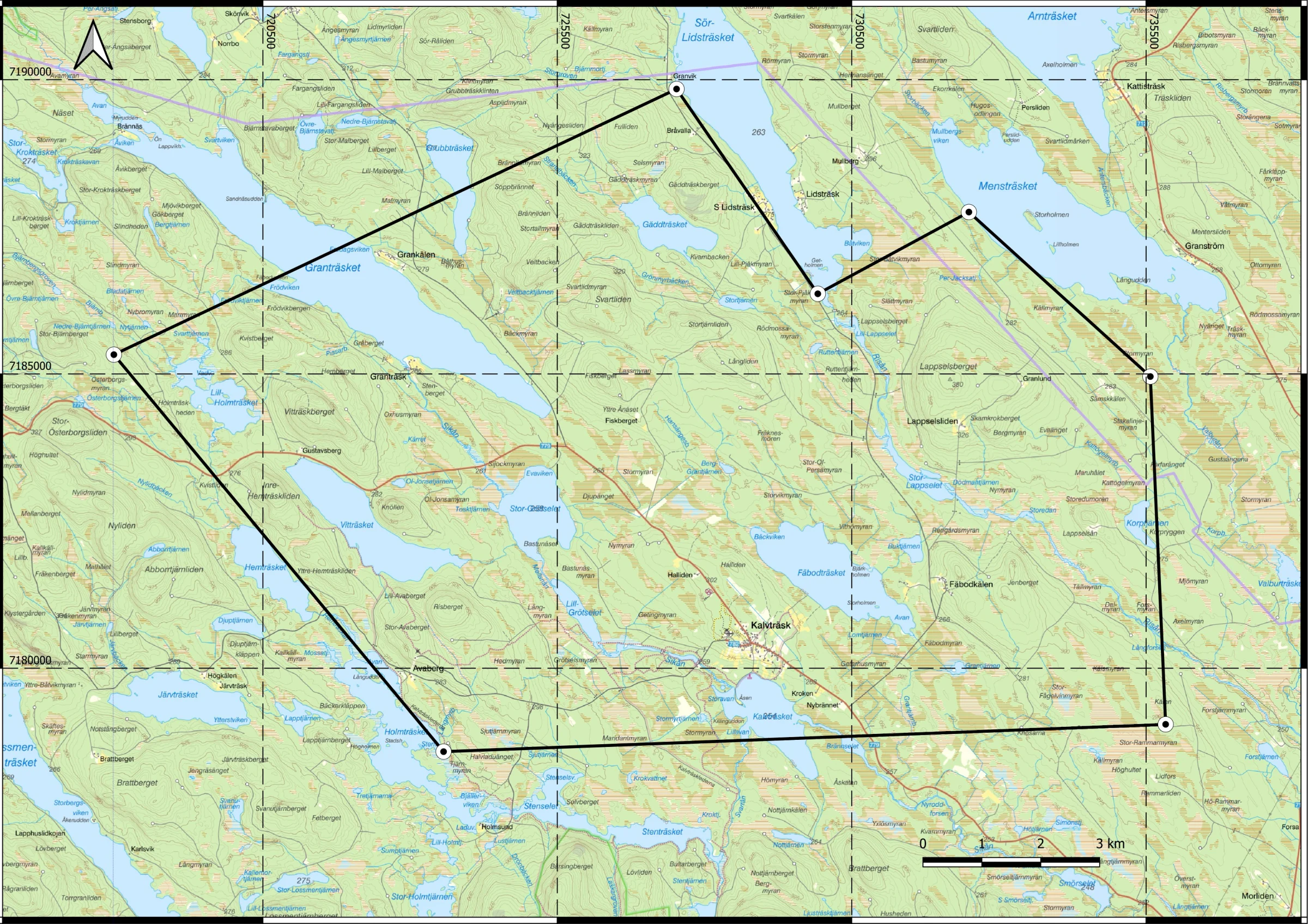Kalvträsk Map
