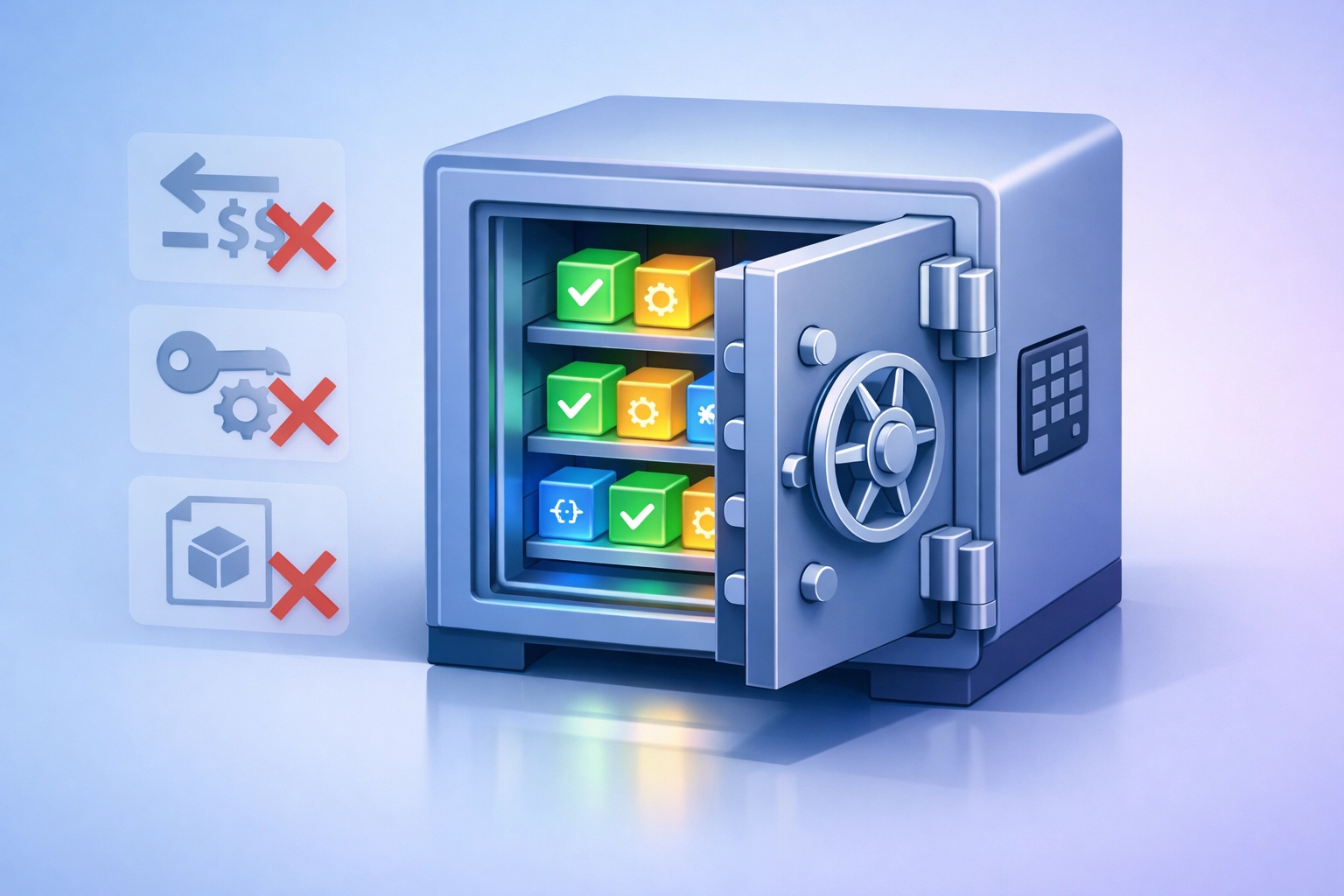 FunctionCall key permissions vault showing restricted blockchain access and blocked unauthorized actions