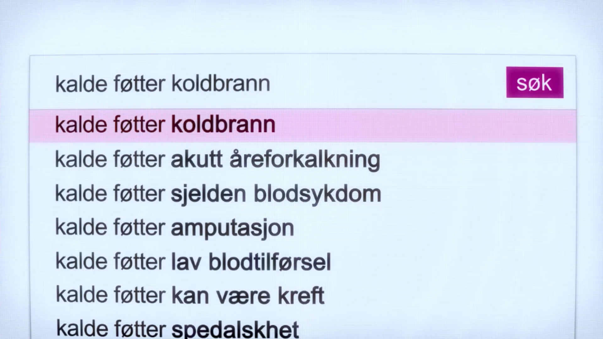 Drop-down med dramatiske diagnoser – detalj fra animasjonsfilm