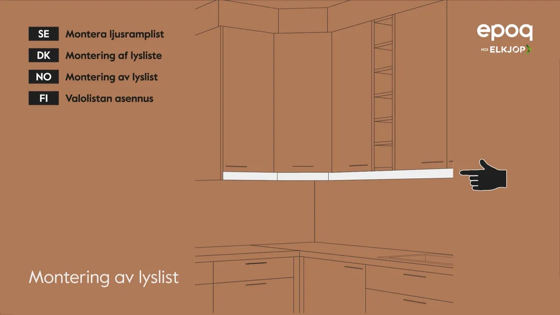 13. Montering av lyslist