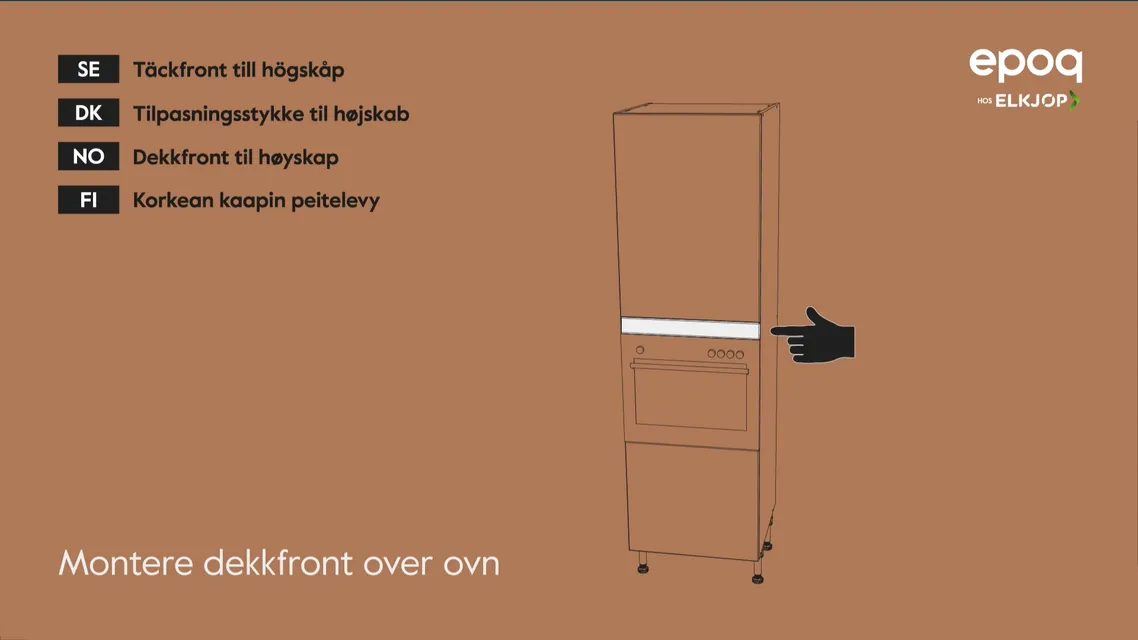 17. Montere dekkfront over ovn