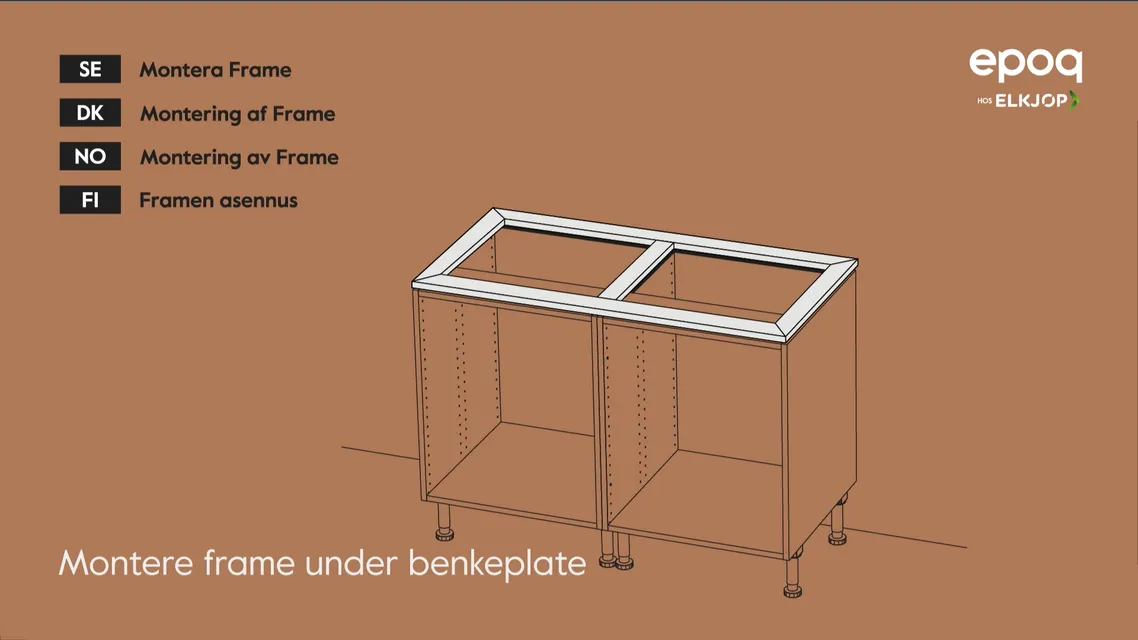 18. Ramme mellom benkeskap og benkeplate