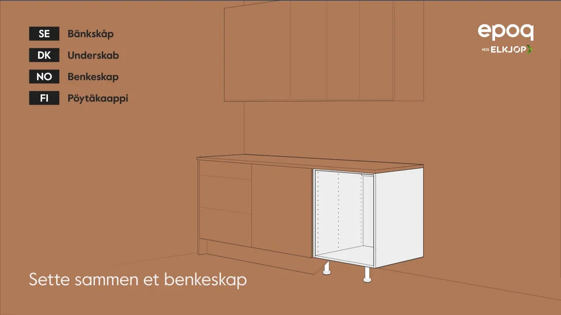 02. Sette sammen et benkeskap, 60 Cm 