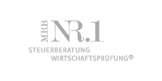 Logo mit dem Text NORDE NR.1 STEUERBERATUNG WIRTSCHAFTSPRÜFUNG® in Grau auf schwarzem Hintergrund.