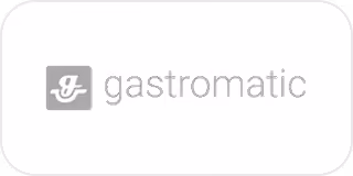 Gastromatic company logo with a stylized 'g' inside a square icon to the left of the company name in lowercase letters.