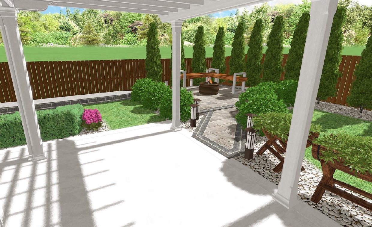 3d rendering of a patio