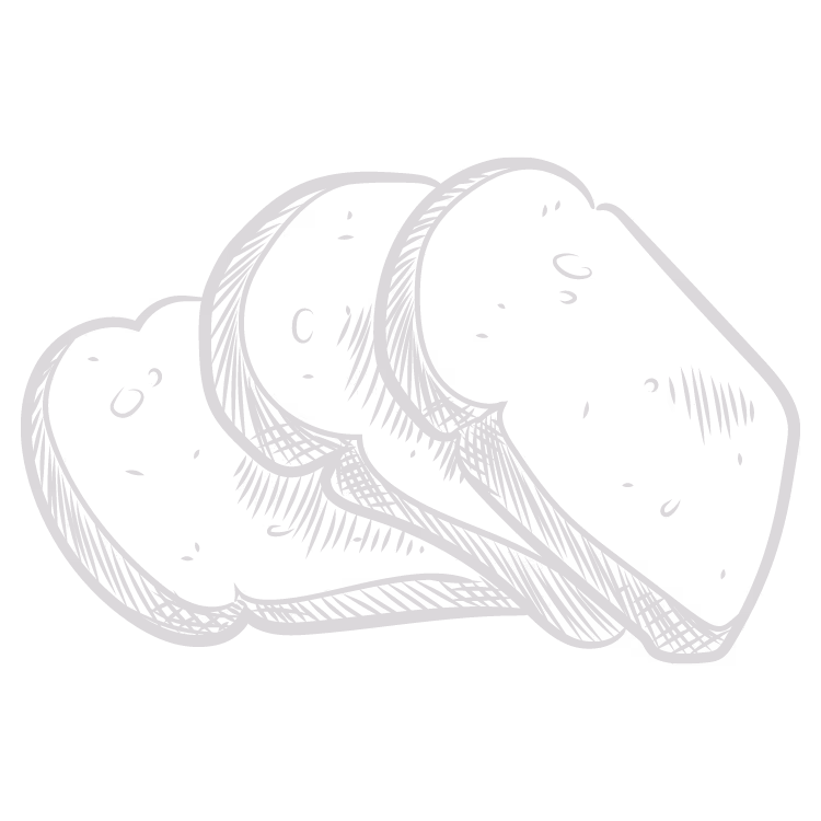 Hand-drawn sketch of three stacked slices of bread with shading details.