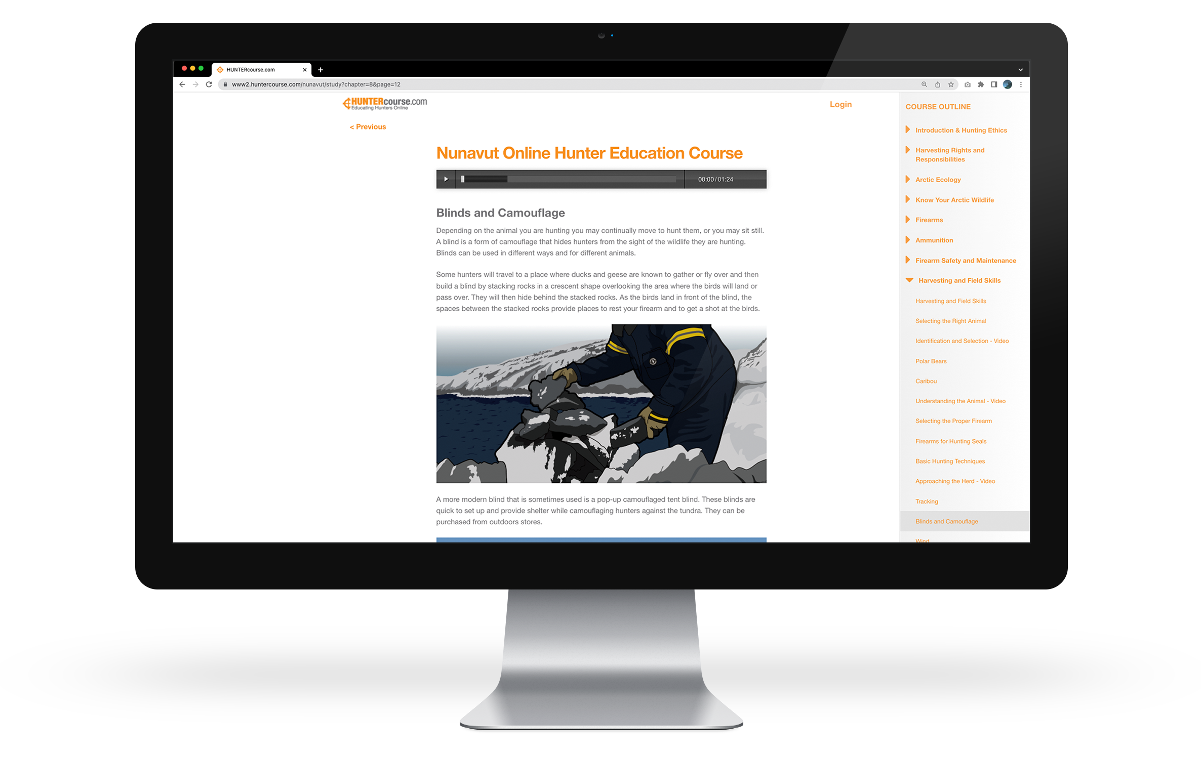 Huntercourse.com Nunavut course screenshot
