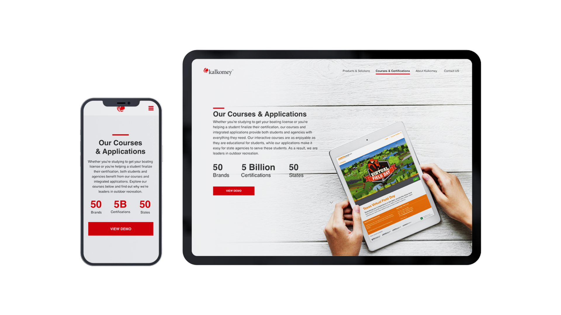 Screeshots of homepage redesign for Kalkomey LLC