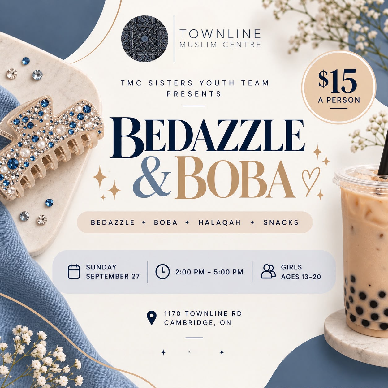 TMC Sisters Youth presents Bedazzle and Boba!