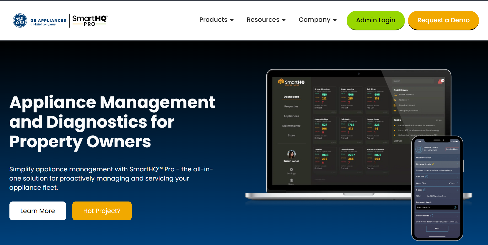 SmartHQ Pro Homepage