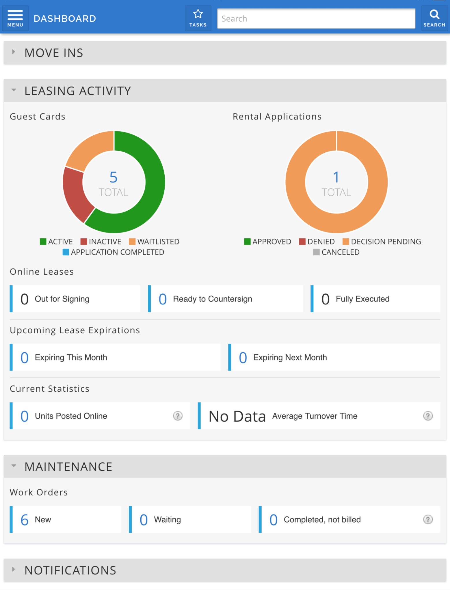 AppFolio dashboard