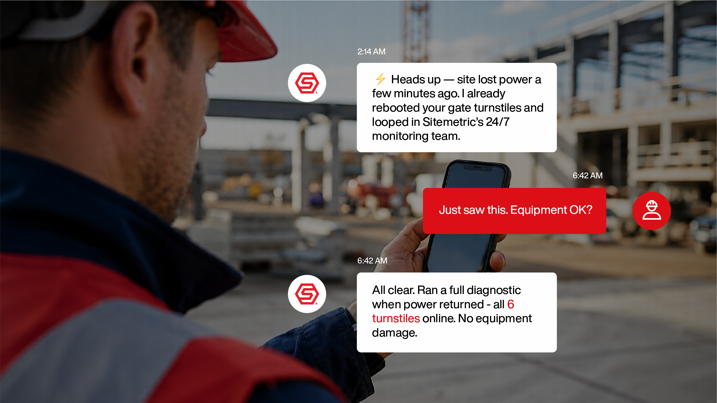 Sitemetric AI camera monitoring an active construction site