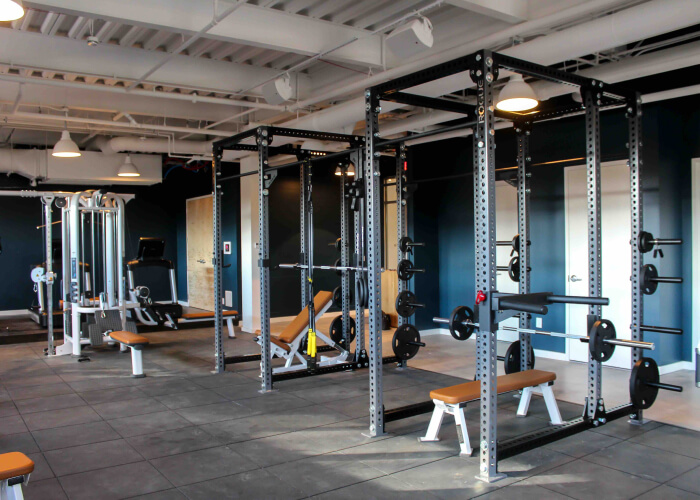 Gym and cycling studio at Serenbe
