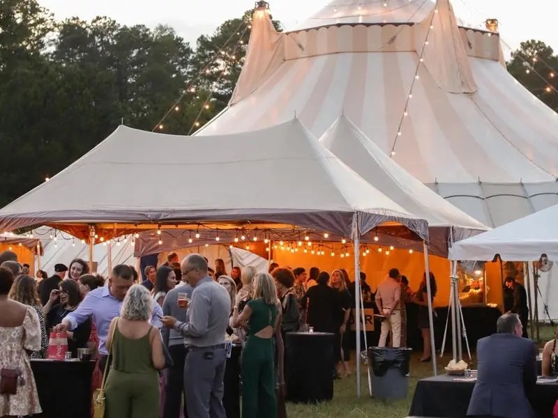 Art Farm event under the festival tent at Serenbe