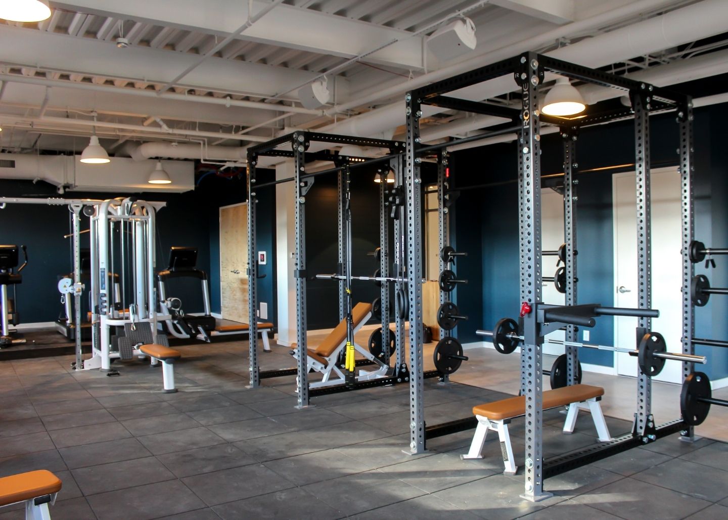 Gym and indoor cycling studio at Serenbe