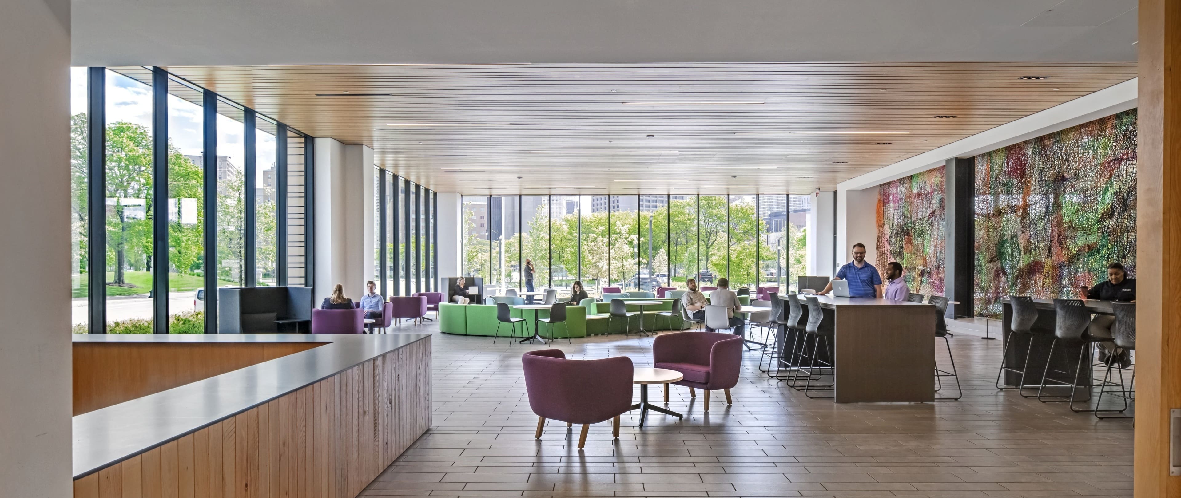 An office building lobby.