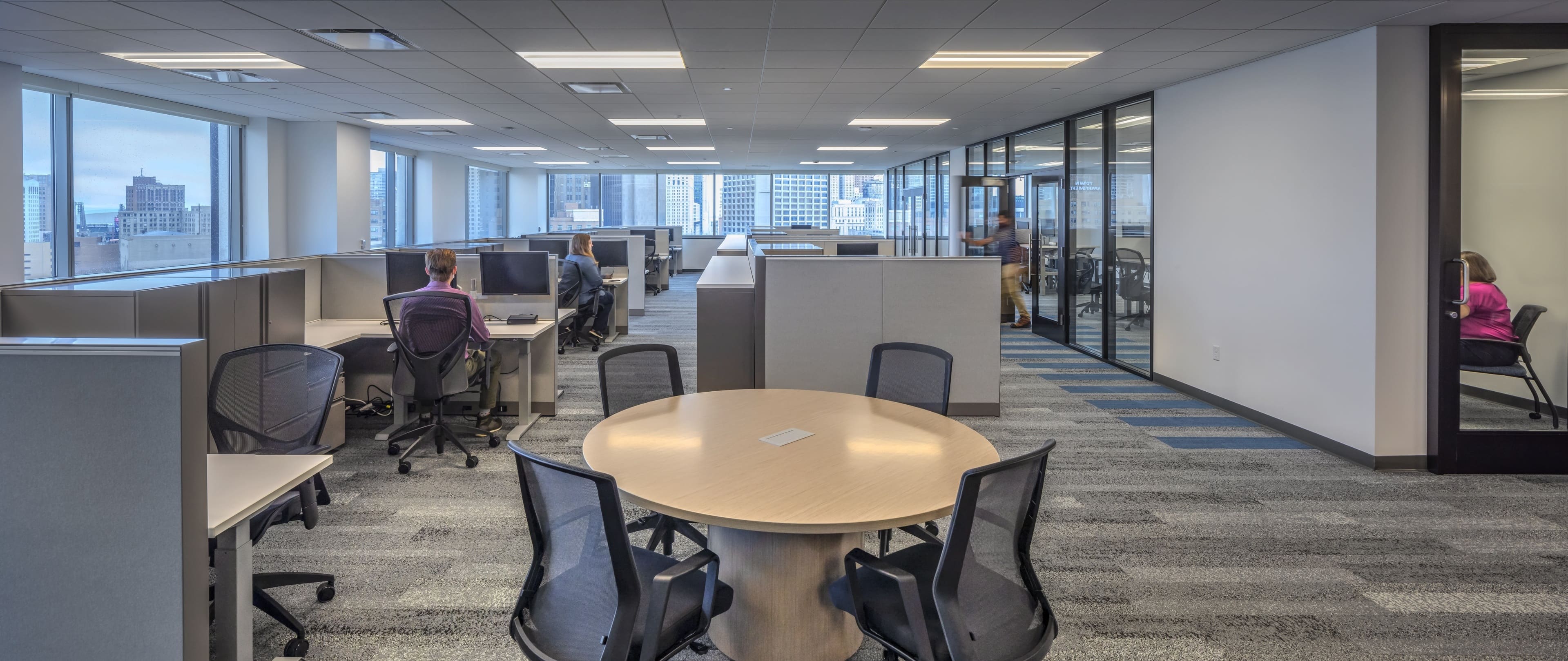 An office interior.