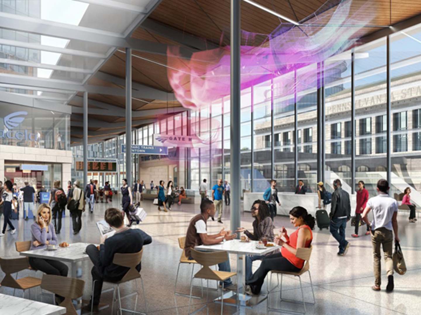 A rendering of building interior.