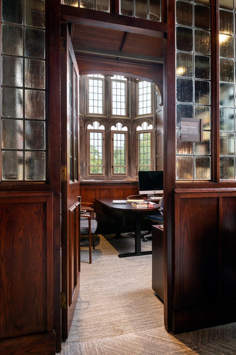 A photo looking into an office.